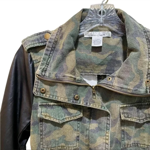 Sans Souci camo jacket with faux leather - Picture 3 of 6